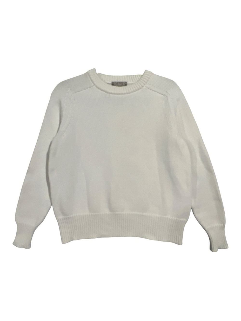 J.Crew Relaxed Pullover Sweater Women’s XS White Knit Chunky Ribbed BX479